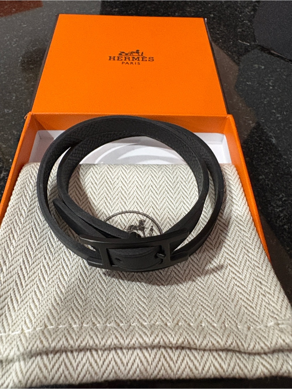 Hermes leather bracelet